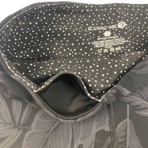 Scorpio Sol Womens Tropical Leaves and Dots Capri Leggings - Size S - Picture 5 of 9